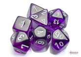CHESSEX- Dados Poliédricos Translucent Purple/white - Gamesmart